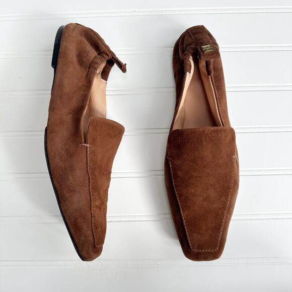 Toteme Shoes - Toteme Chocolate Brown Suede Loafers Slip On Flats